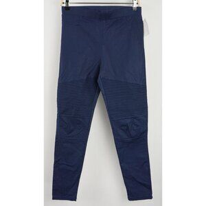 New OOBERSWANK Coated High Waisted Moto Leggings Women's Sizes S / XL Navy Blue